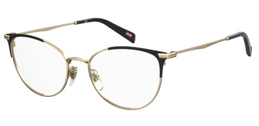 Premium Women Levi's Model Eyeglasses: LV 5025 - Gold & Black- SpecSMART Eye Clinic (Diagonal View)